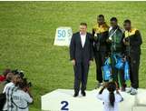 CARIFTA - Sergueï Bubka et le podium triple saut U18 (avec le surinamien Van Assen à plus de 16m)