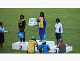 CARIFTA - Podium hauteur U20 avec Akela Jones (1m84) et Morgane Edvige