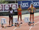 Valence 18 juillet - Audrey au départ de sa série du 100m