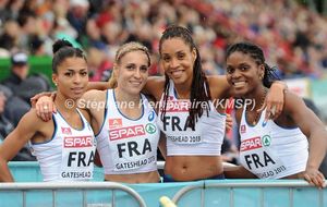 Europe par équipes Gateshead - Les filles du 4x4 : Flora Gueï, Marie Gayot, Phara Anacharsis et Lénora