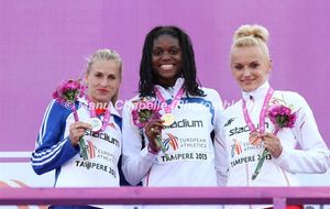 Europe Espoirs - Finale du 400m - Gold medalist : Lénora ... Guion ... Firmin