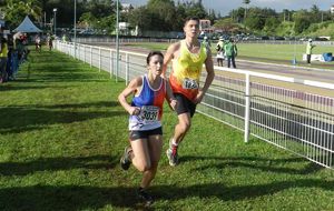 Championnats de cross 2014 - Nicolas (course junior et femmes), en compagnie d'Anne Becker vainqueur femmes