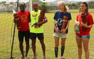 Trail Sam' Horizon - Arnaud, Stelve Ramanick (1er H), Elisabeth Roublique (1e F) et Frédérique 