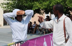 Albi 2015 - Finale du disque junior, Emeline et coach Santa