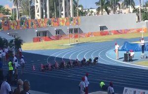 100m 1/2 finale U20 ans Carifta 2018 : Auriane 100m couloir 3