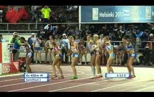 Lénora en demi-finale du 4x400m des Europe à Helsinki (3e relayeuse) - 30/06/2012