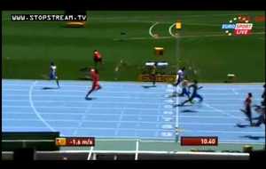 Georgy aux mondiaux juniors de Barcelone - Juillet 2012 - séries du 100m